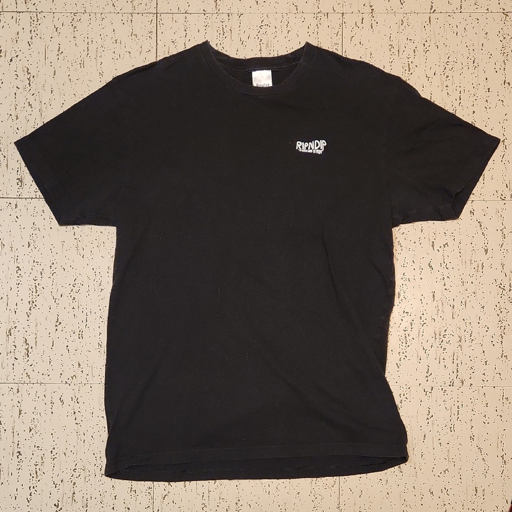 Rip N Dip The Great Wave Of Nerm Cat Full Graphic T Shirt Black, White And Blue